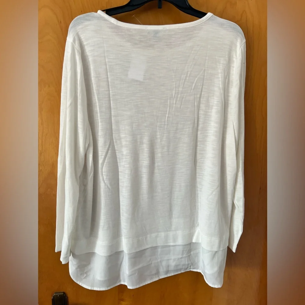 J Crew Mercantile 3/4 sleeve white top - Picture 6 of 6